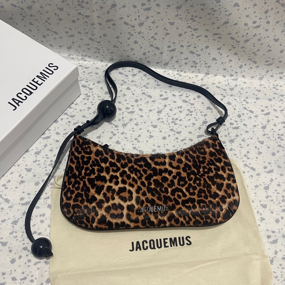 Jacquemus Leopard Print Shoulder Bag - Brown